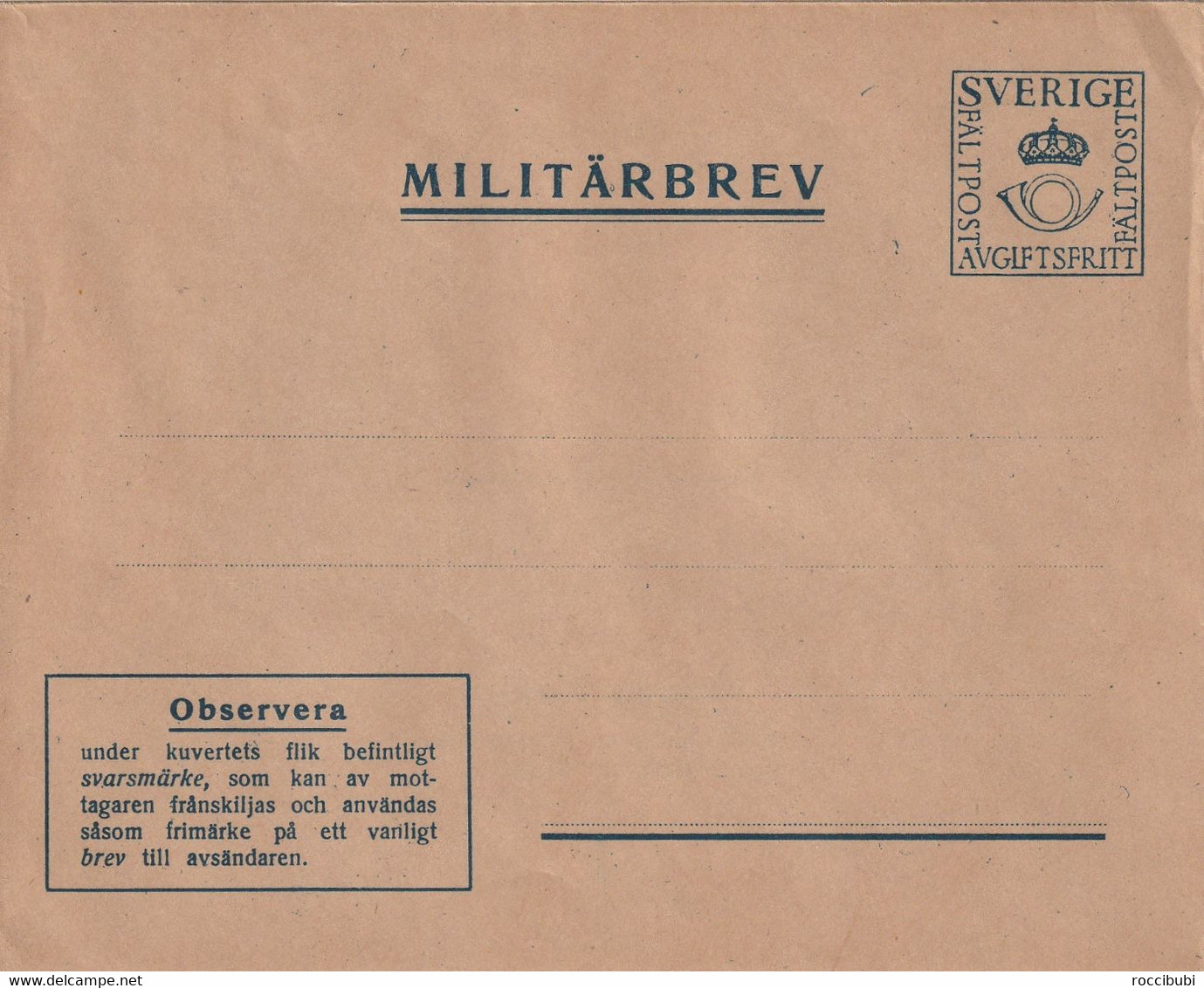 Schweden - Militärbrev - Militaires