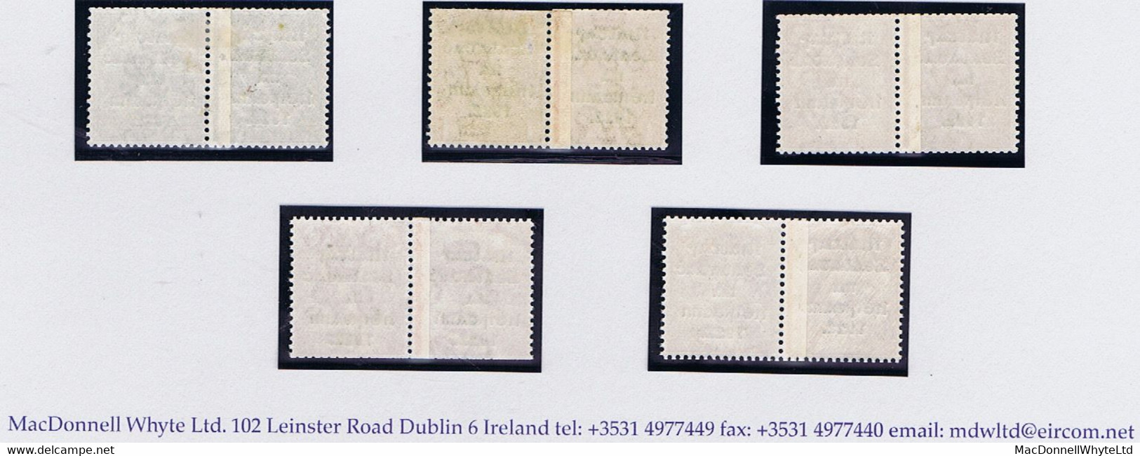 Ireland 1922 Harrison Rialtas Coils ½d To 2d (both) Set Of 5 In Horizontal "Coil Join" Pairs Mint, Many Unmounted - Neufs