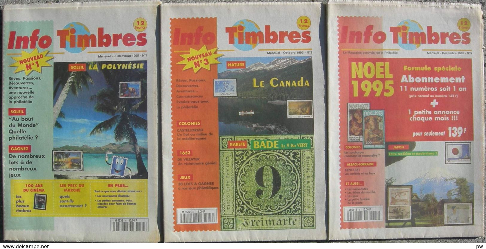 REVUE INFO TIMBRES N° 1, 3 Et 5 De 1995 - Français (àpd. 1941)