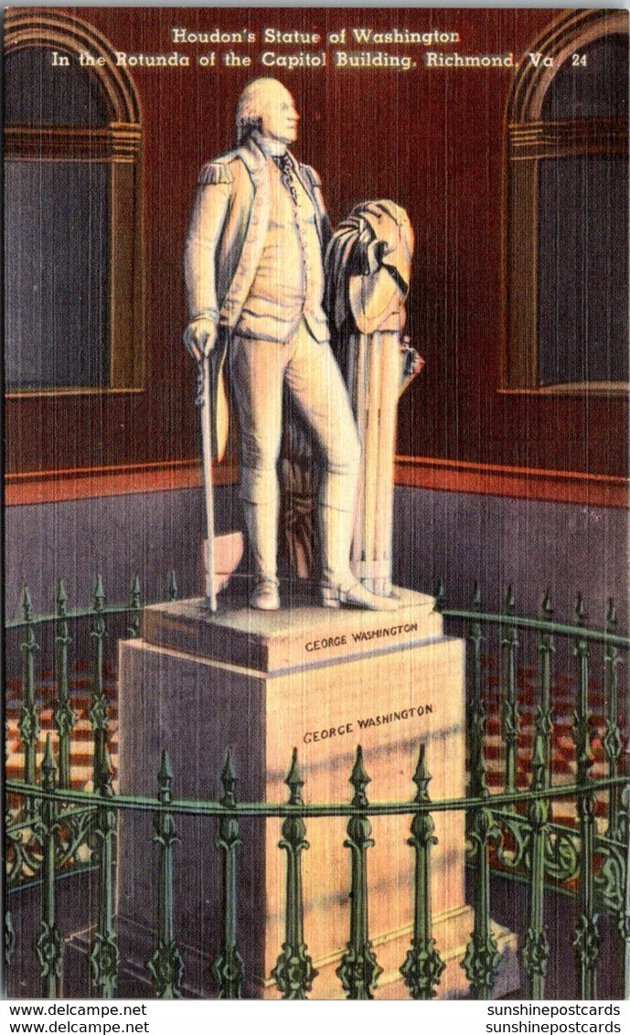 Virginia Richmond Houdon's Statue Of Washington In Rotunda Of Capitol Building - Richmond