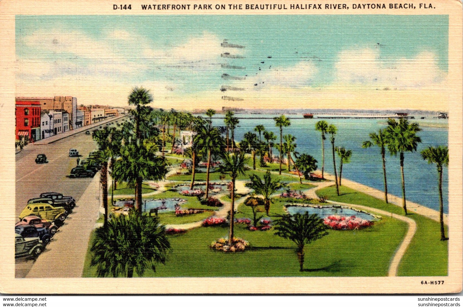 Florida Daytona Beach Waterfront Park On Halifax River 1939 Curteich - Daytona