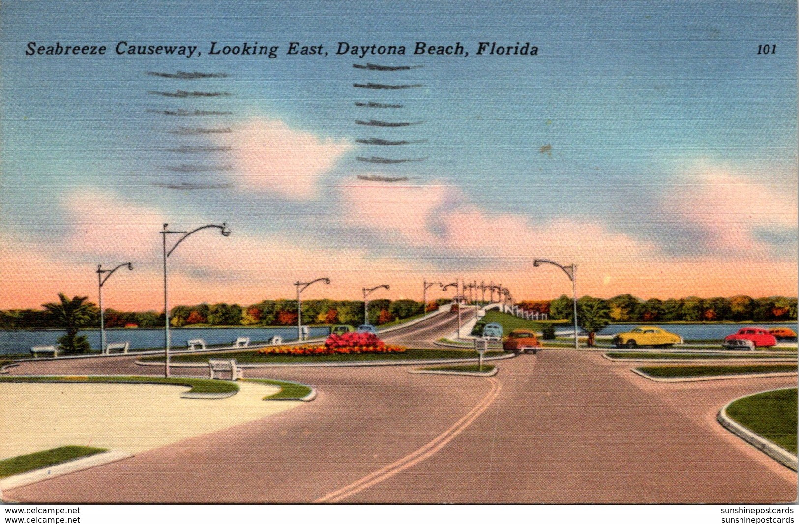 Florida Daytona Beach Seabreeze Causeway Looking East 1956 - Daytona