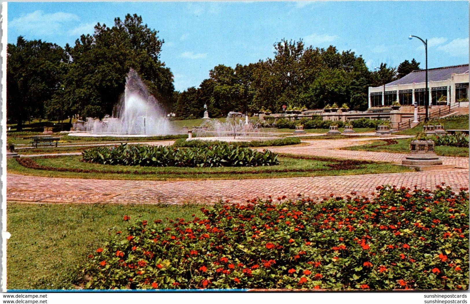 Indiana Indianapolis Garfield Park Fountain And Greenhouse - Indianapolis