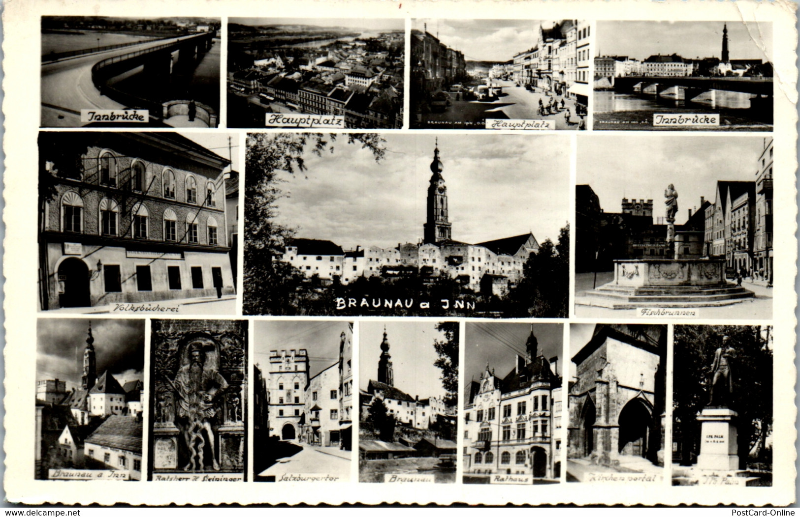 34891 - Oberösterreich - Braunau Am Inn , Mehrbildkarte - Gelaufen 1961 - Braunau