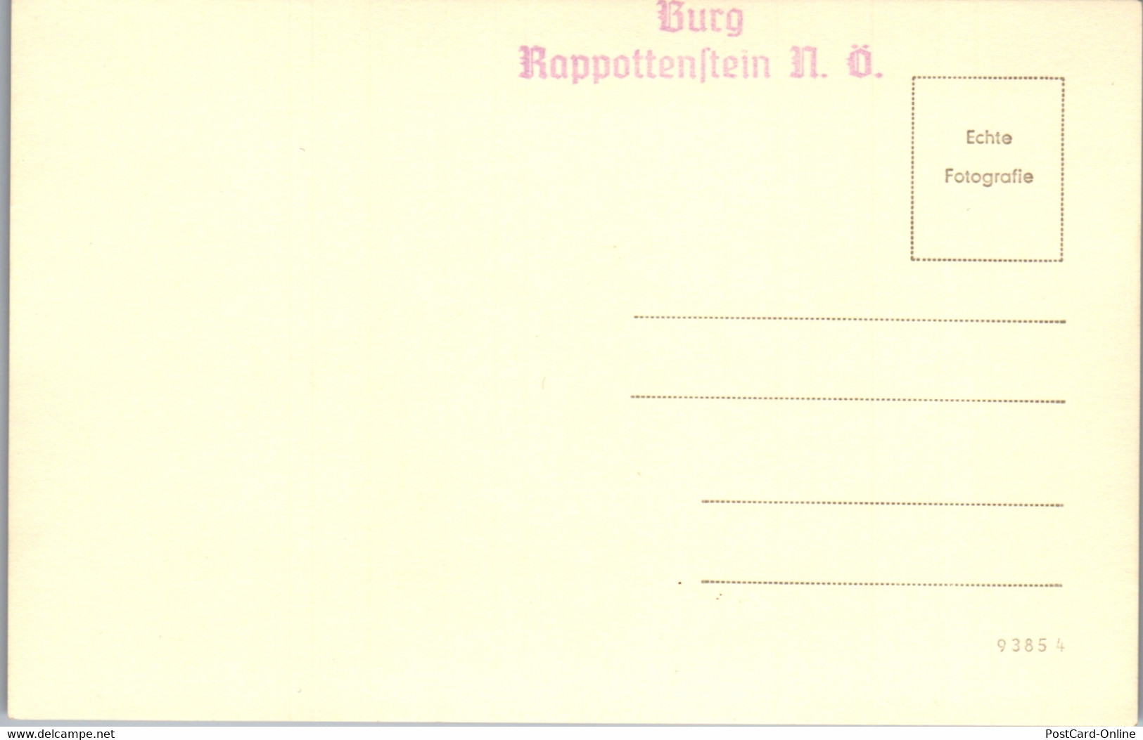 34981 - Niederösterreich - Burg Rappottenstein - Nicht Gelaufen - Zwettl