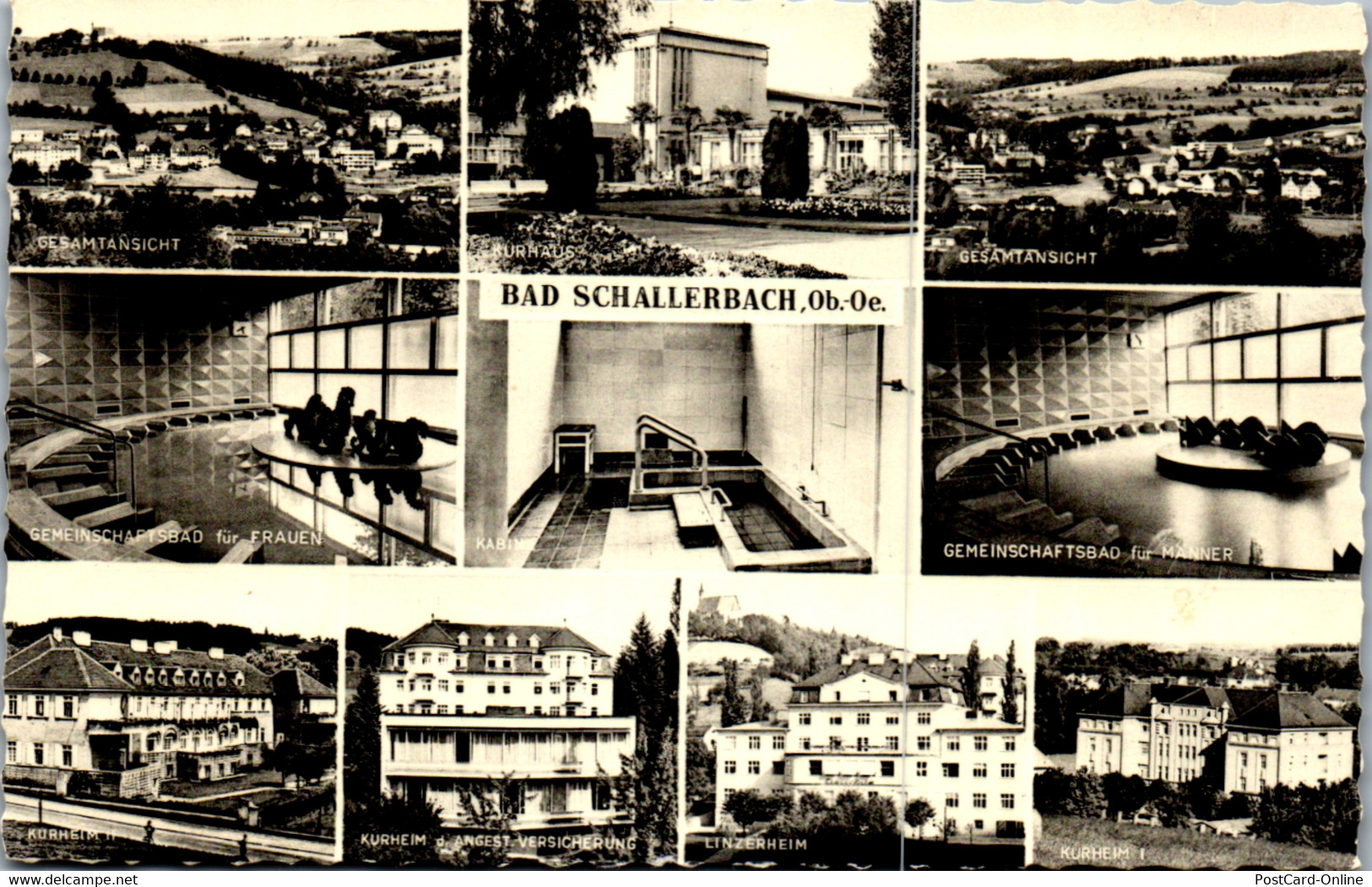 35006 - Oberösterreich - Bad Schallerbach , Kurheim , Linzerheim , Gemeinschaftsbad , Mehrbildkarte - Gelaufen 1969 - Bad Schallerbach