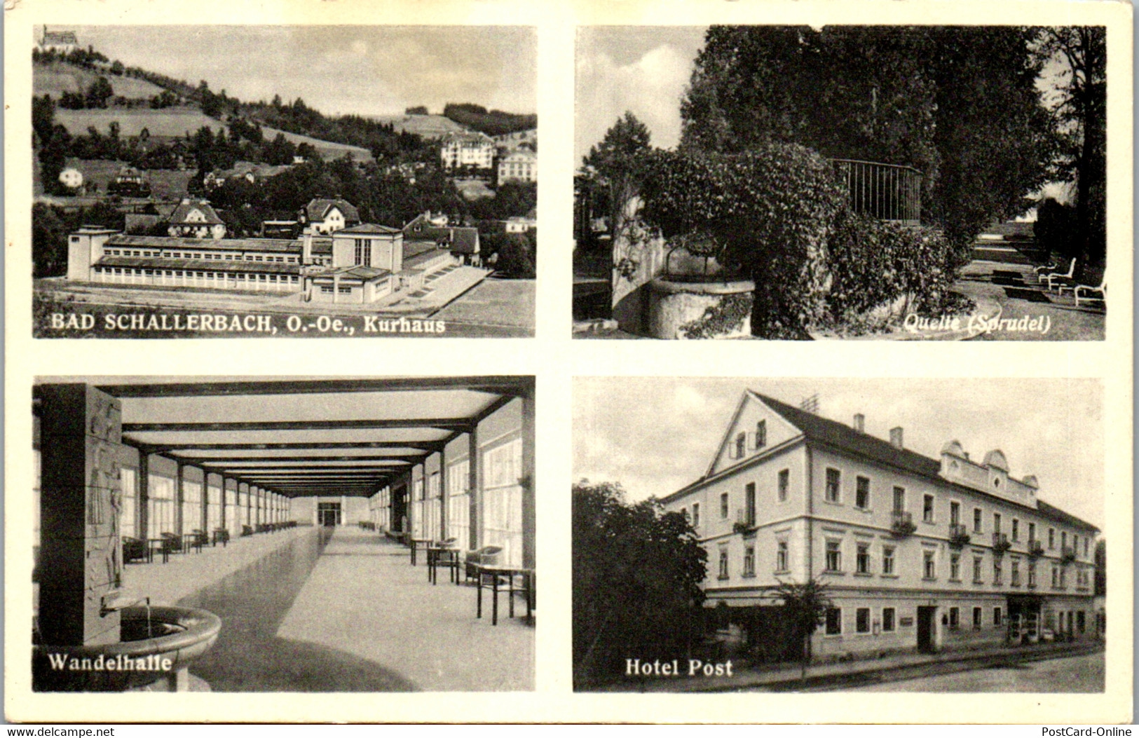 35010 - Oberösterreich - Bad Schallerbach , Kurhaus , Wandelhalle , Quelle , Hotel Post - Gelaufen 1965 - Bad Schallerbach