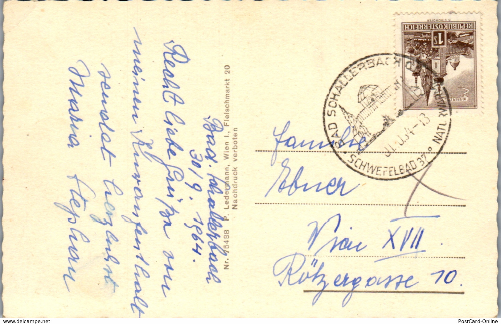 35035 - Oberösterreich - Bad Schallerbach , Quelle , Brunnenfigur , Kurhaus , Mehrbildkarte - Gelaufen 1964 - Bad Schallerbach