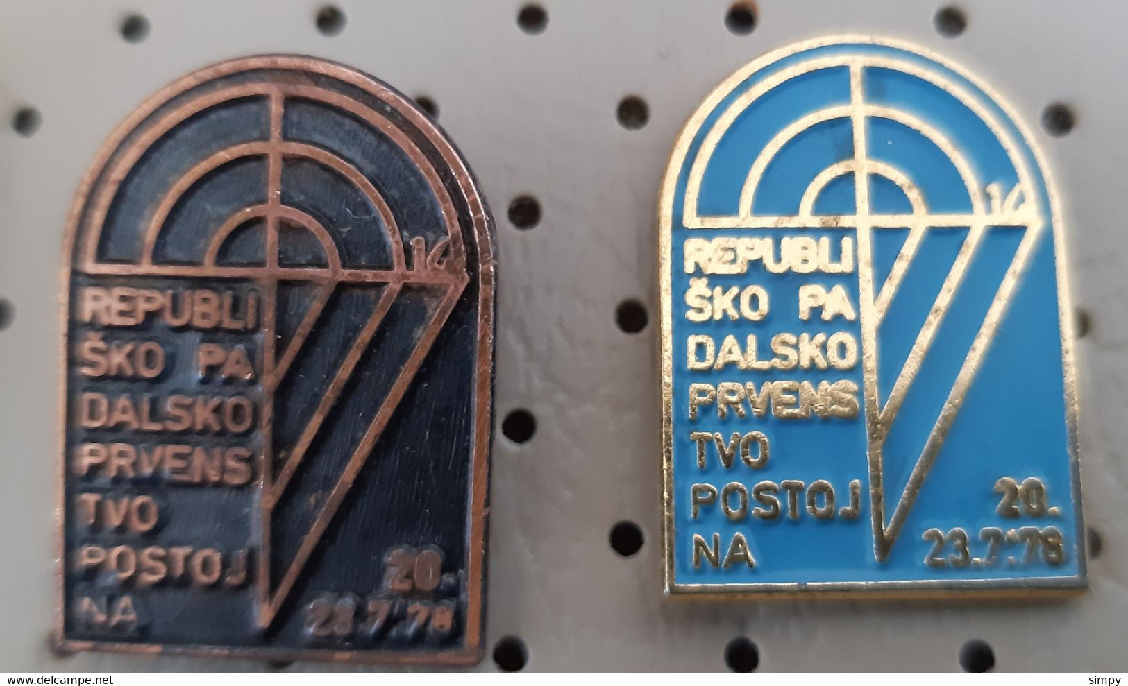 National Parachuting Championship Postojna 1978 Slovenia Ex Yugoslavia Pins Badge - Fallschirmspringen