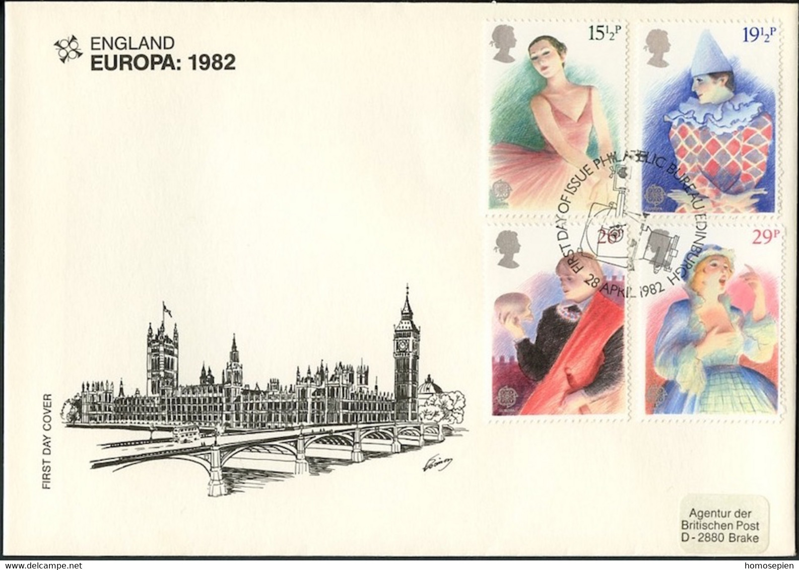 Grande Bretagne - Great Britain - Großbritannien FDC2 1982 Y&T N°1043 à 1046 - Michel N°914 à 917 - EUROPA - 1981-1990 Decimal Issues