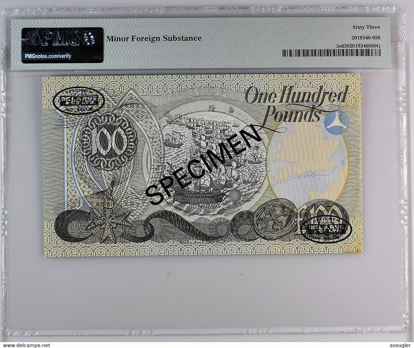 Ireland Northern 100 Pounds 1982 SPECIMEN PMG 63 UNC P-5s "free Shipping Via Registered Air Mail" - 100 Pond