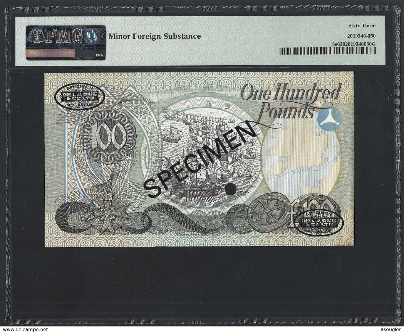 Ireland Northern 100 Pounds 1982 SPECIMEN PMG 63 UNC P-5s "free Shipping Via Registered Air Mail" - 100 Pond