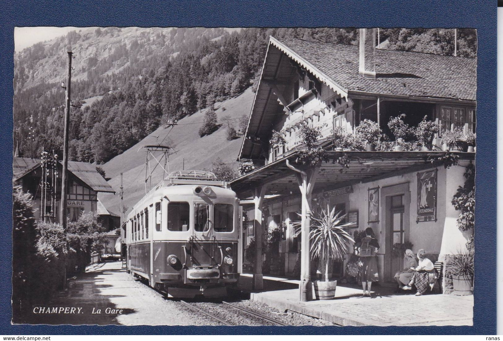 CPA Suisse > VS Valais Champery Gare Chemin De Fer Train Non Circulé - Champéry