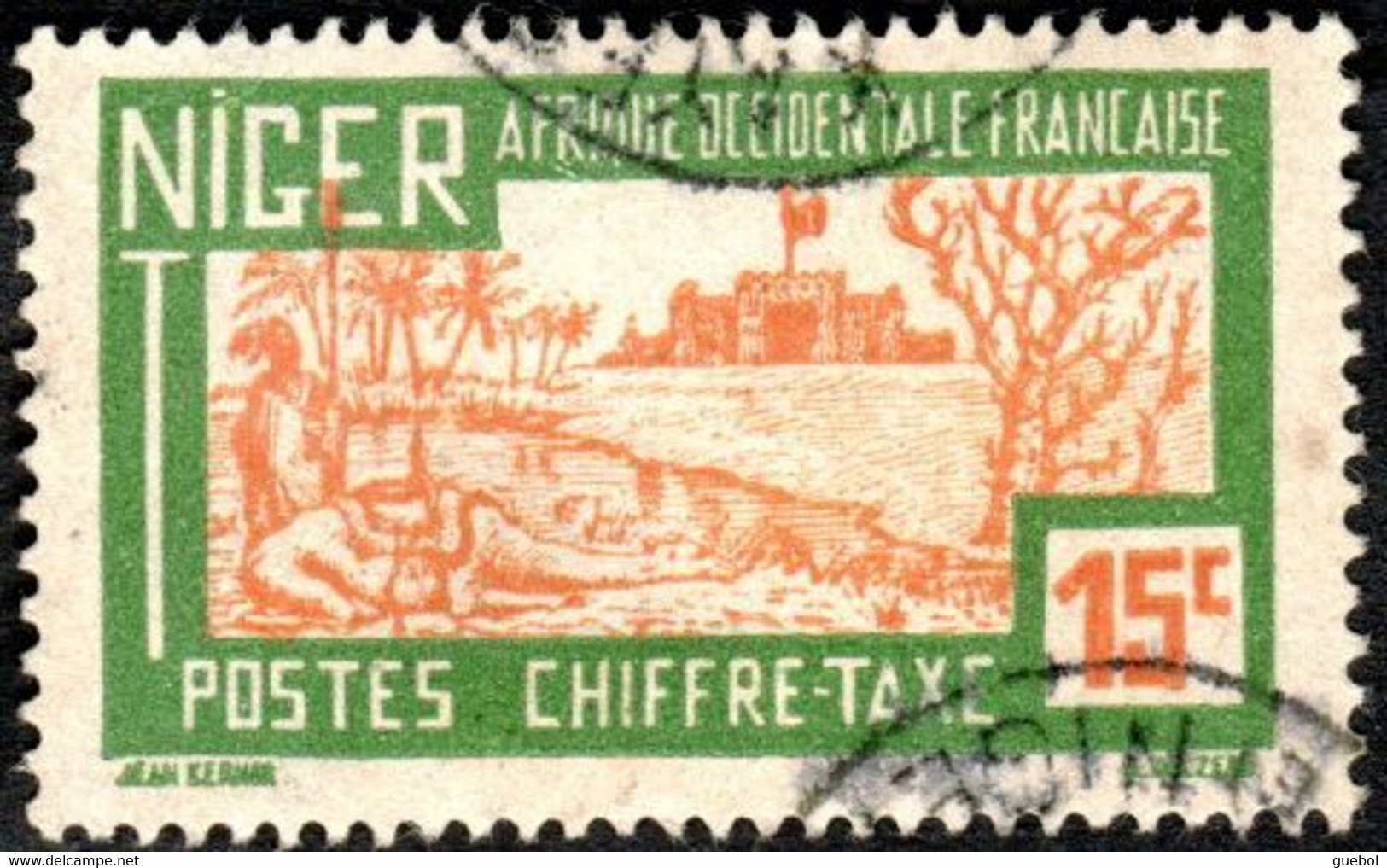 Niger Obl. N° Taxe 13 - Chameau Baraqué Le 15c Vert Et Orange - Gebraucht