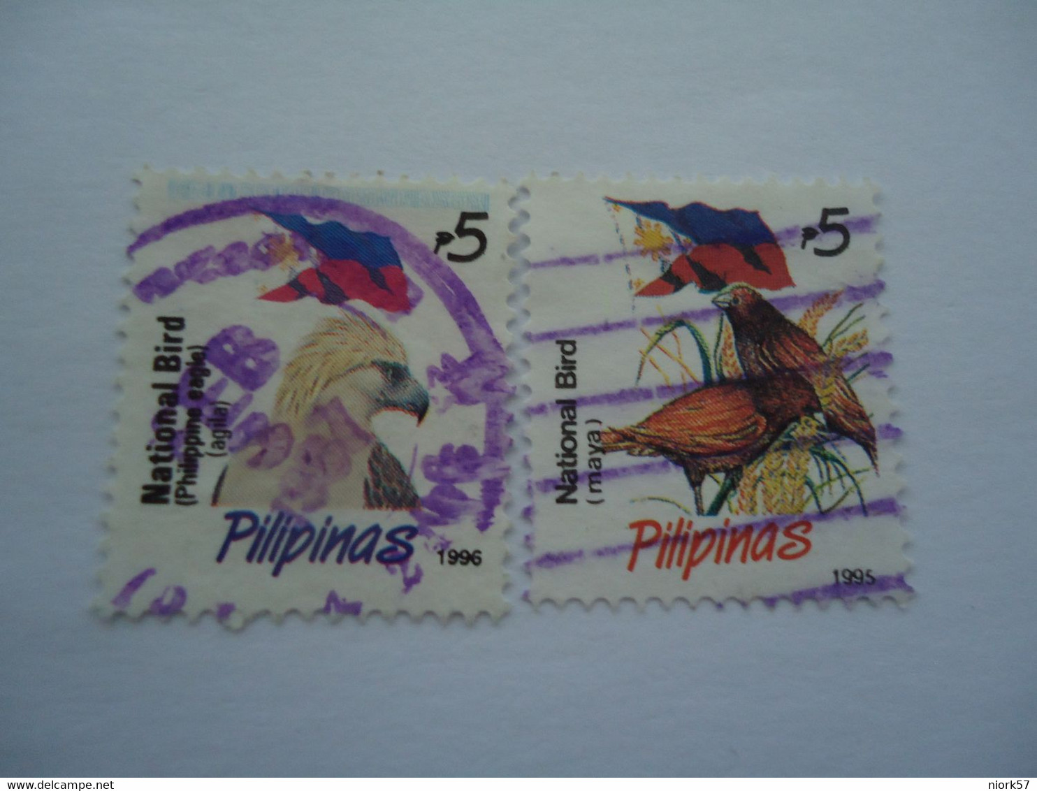 PHILIPPINES  USED   STAMPS BIRDS  BIRD   AND FLAG - Philippinen