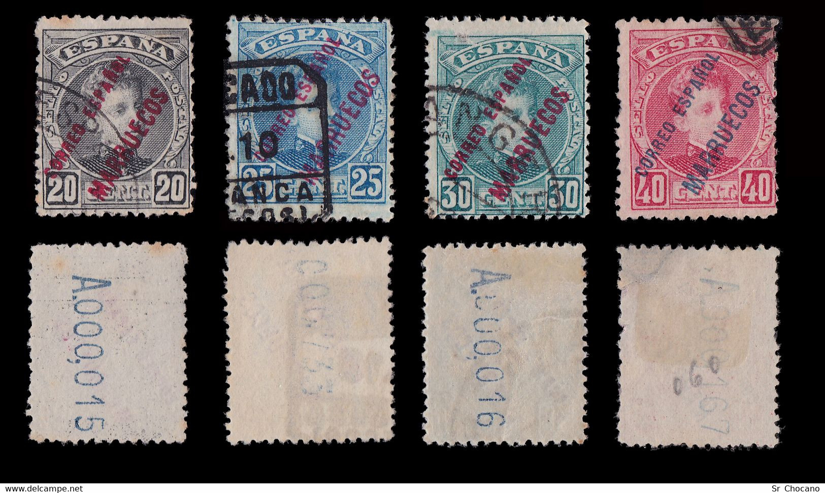 España.MARRUECOS 1903-09.Habilitados.Lote 11 Matasello.Edifil.1-11 - Marruecos Español