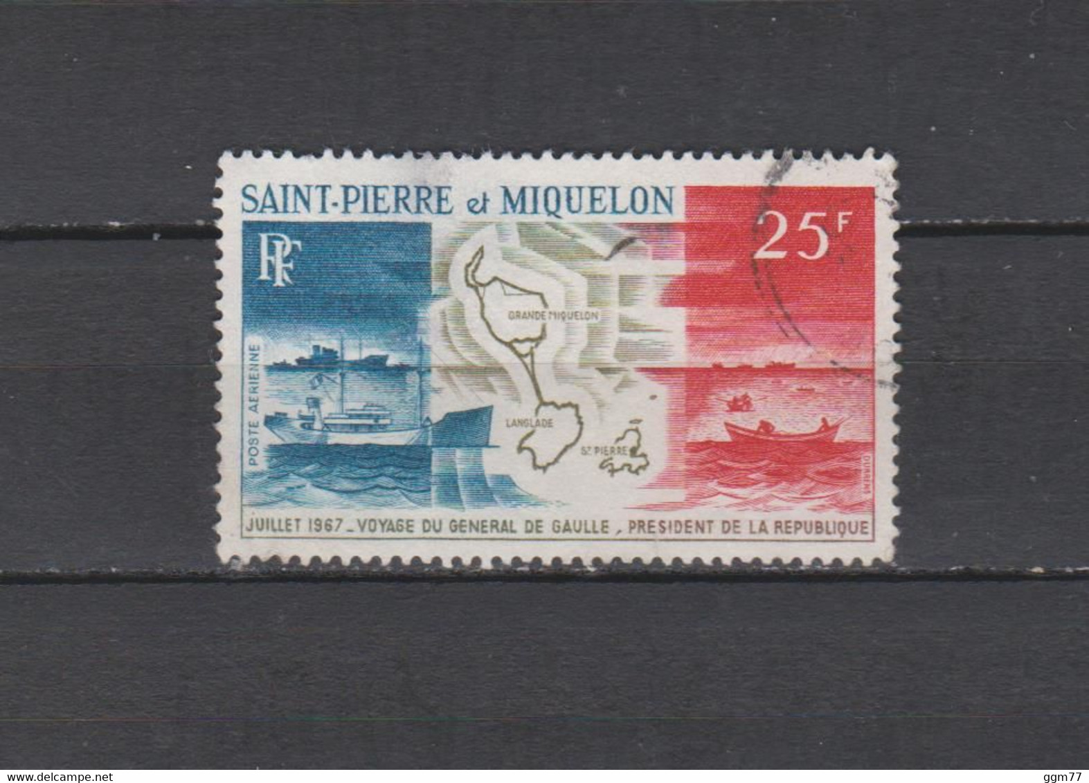 P.A. N° 38 TIMBRE SPM  OBLITERE DE 1967    Cote : 18,50 € - Usados