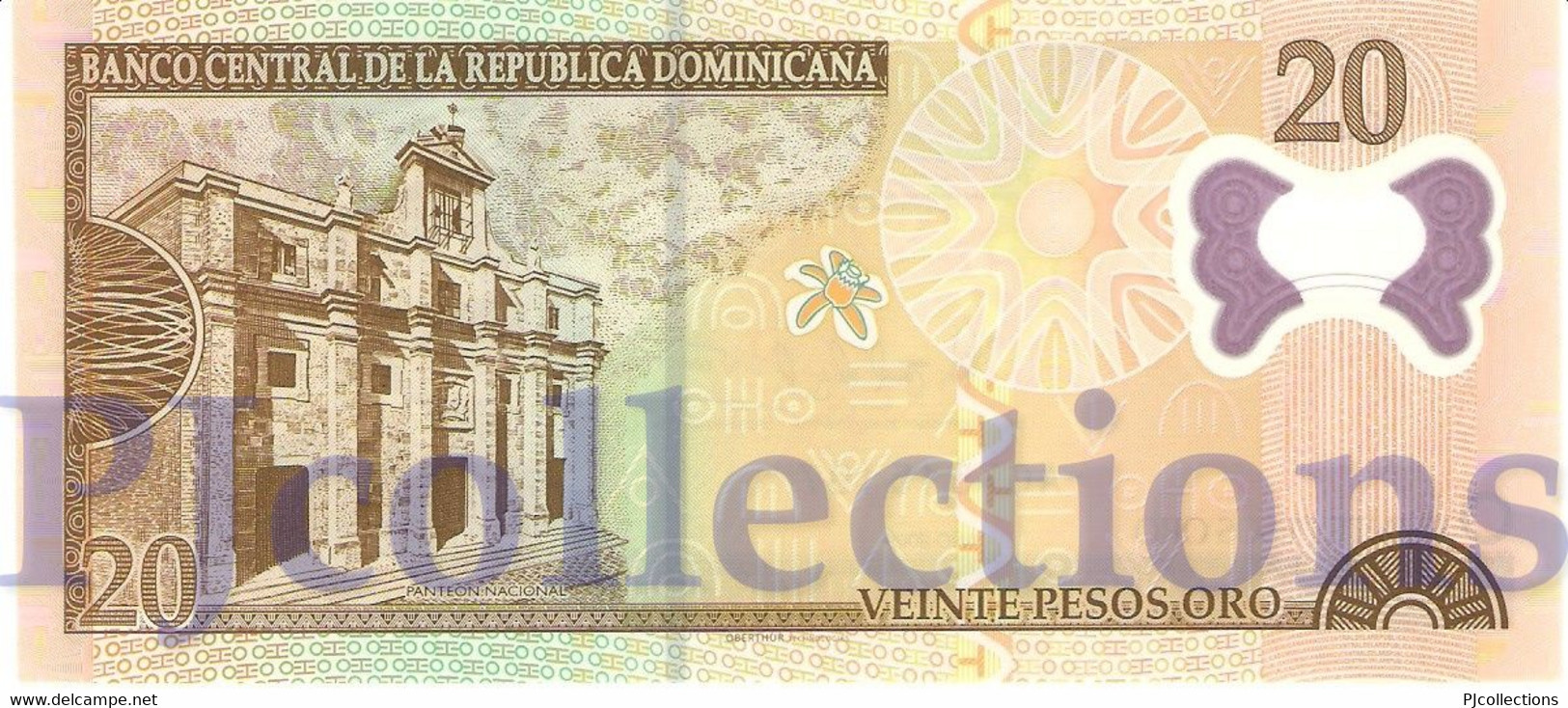 DOMINICAN REPUBLIC 20 PESOS ORO 2009 PICK 182a POLYMER UNC - Dominicaine