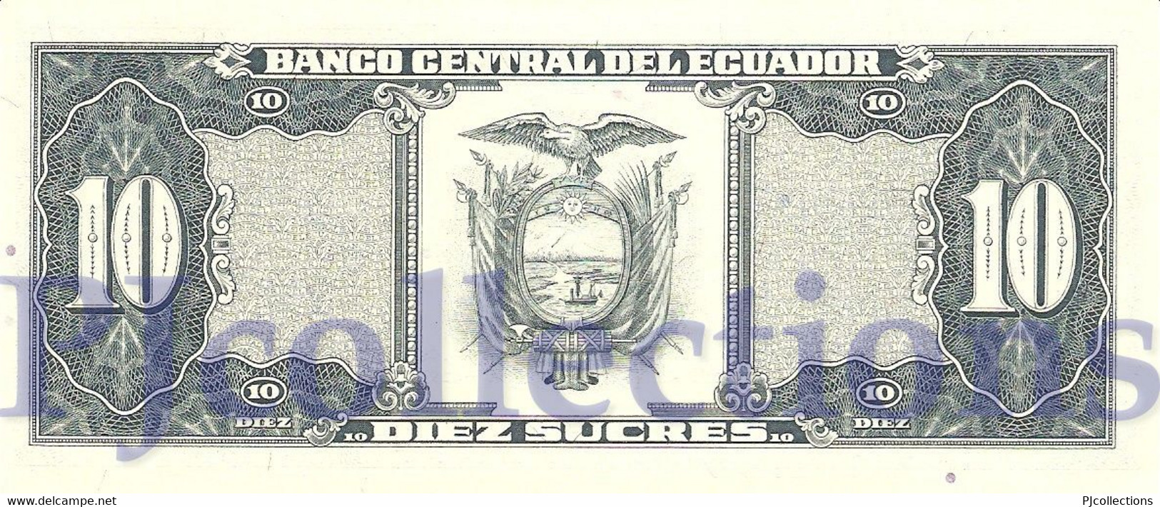 ECUADOR 10 SUCRES 1988 PICK 121 UNC - Equateur