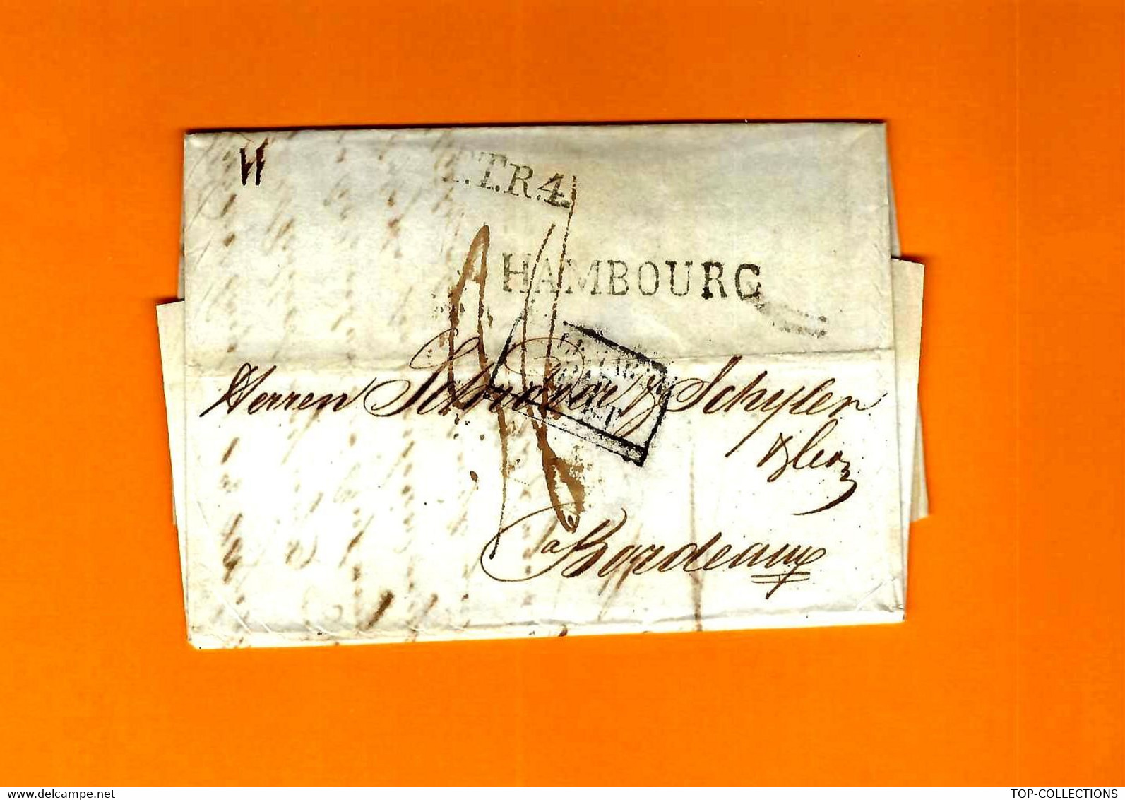 1819 LAC  Allemagne HAMBOURG  Allemagne PAR GIVET T.T.R.4. Pour Bordeaux VOIR SCANS - Prephilately
