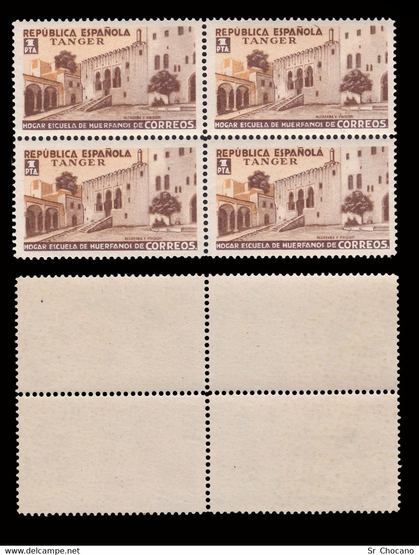 TANGER.BENEFICENCIA.1937.Vistas Tanger.Serie Blq4.MNH.Edifil 1-5. - Marruecos Español