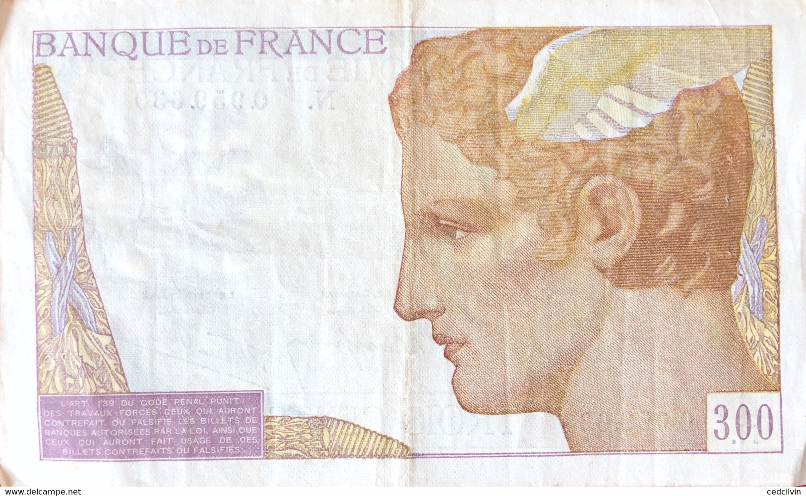 BILLET DE 300 F BANQUE DE FRANCE TYPE 1938 - 300 F 1938-1939