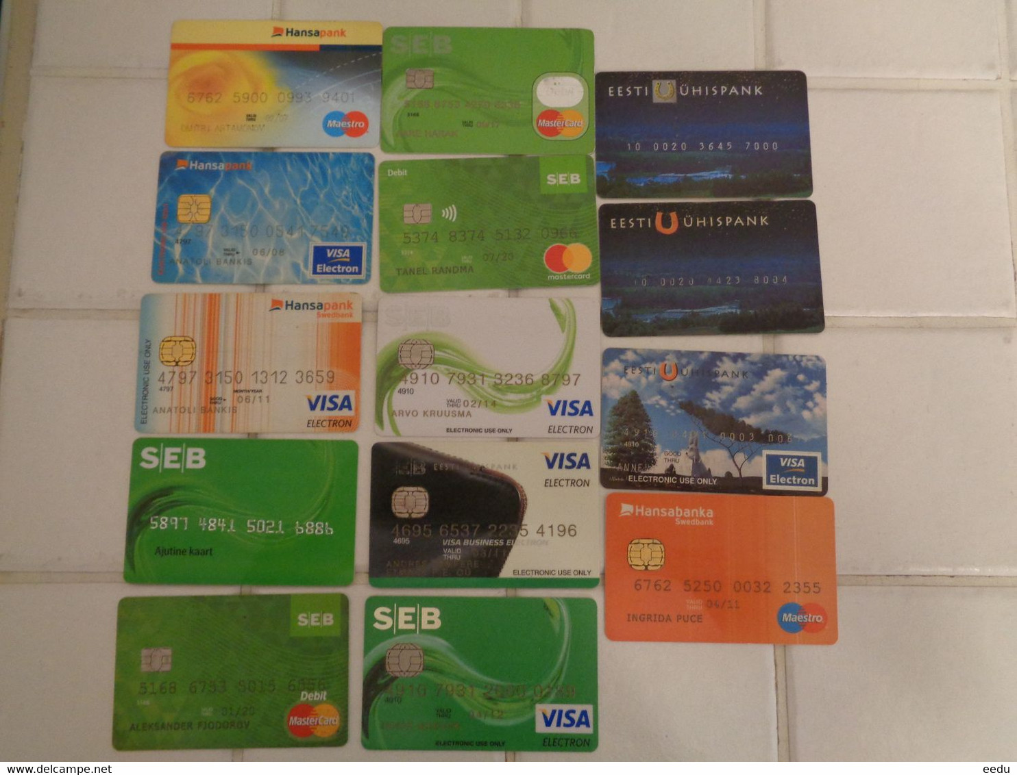 14. Different Estonia Bank Cards - Tarjetas De Crédito (caducidad Min 10 Años)