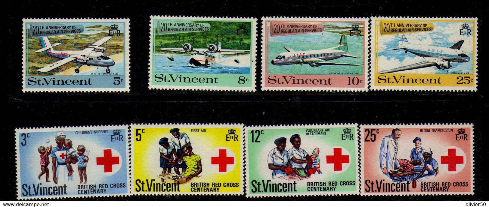 Saint-Vincent (1970) -    Croix-Rouge - Aviation      - Neufs** - MNH - St.Vincent (...-1979)