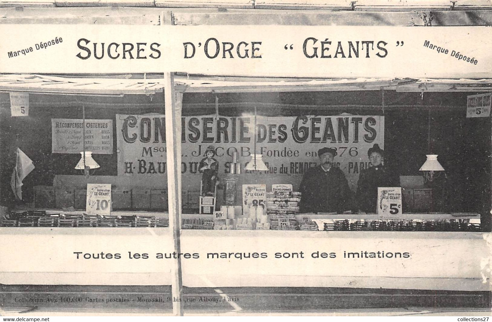 SUCRES D'ORGES " GEANTS " CONFISERIE DES GEANTS MAISON JACOB - Artesanal