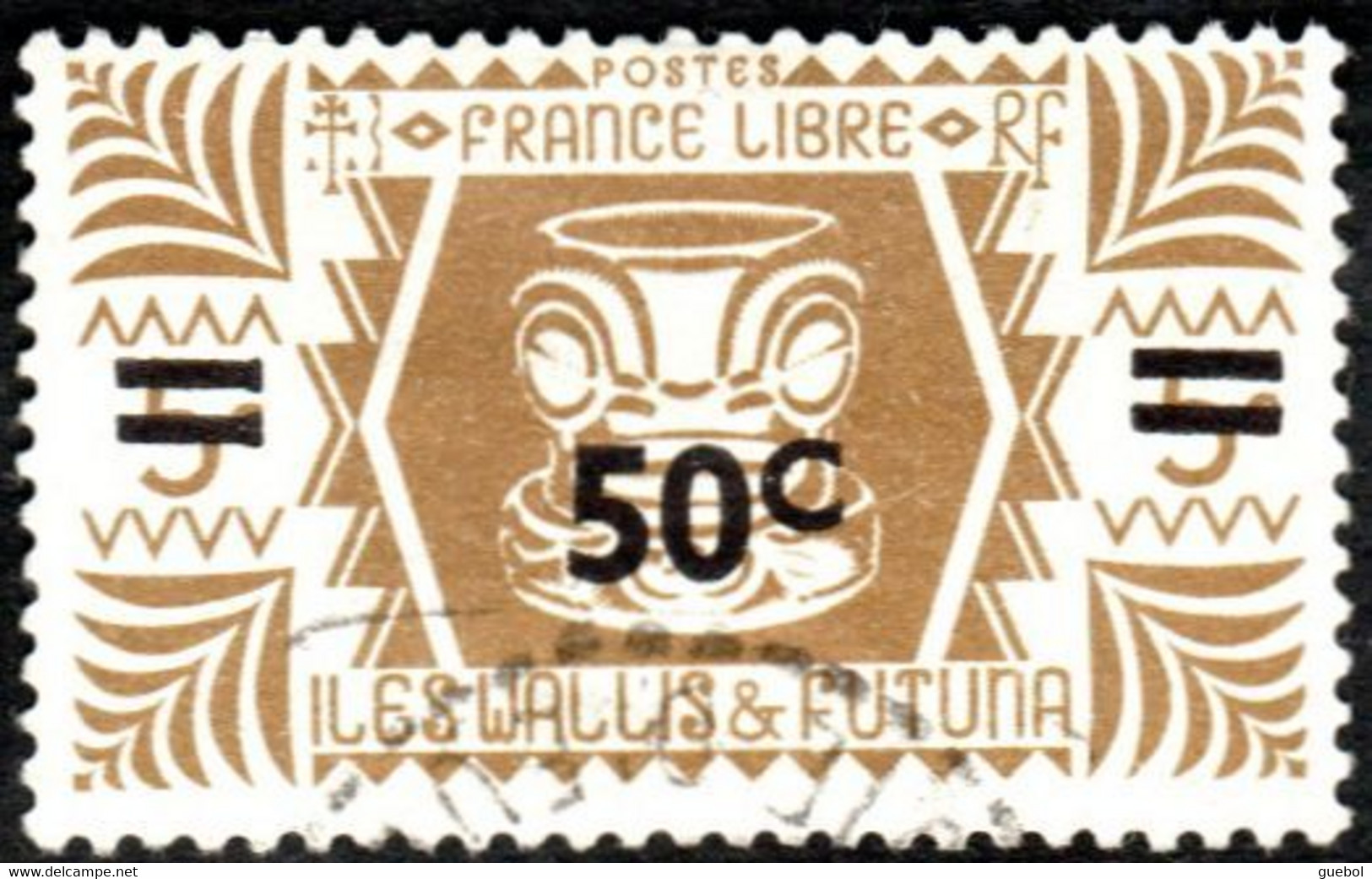 Wallis Et Futuna Obl. N°  148 - Série De Londres. 50c Sur 5c Bistre-brun - Oblitérés