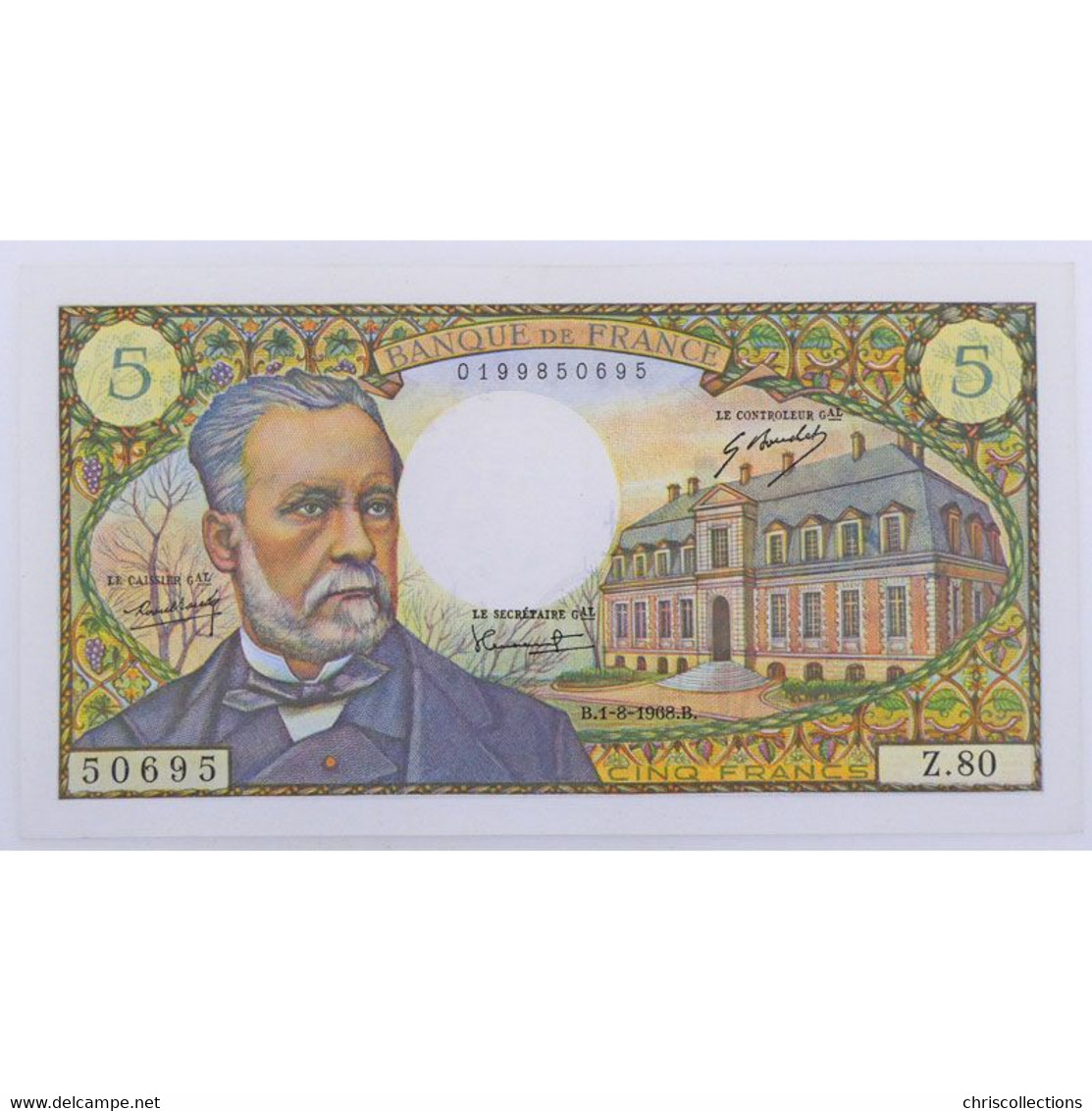 5 Francs Pasteur 1-8-1968, Z.80, SPL - 5 F 1966-1970 ''Pasteur''