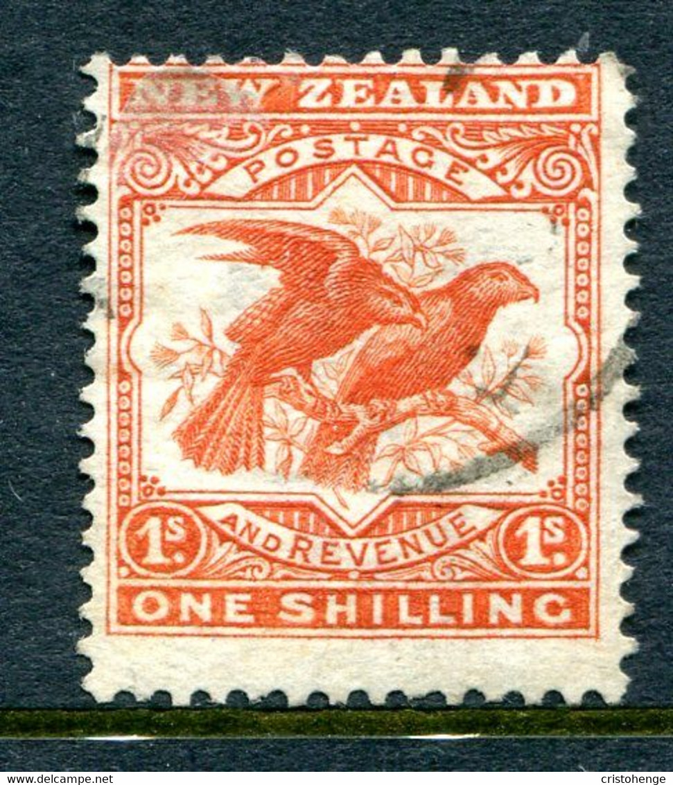 New Zealand 1907-08 Redrawn Pictorials - P.14 X 15 - 1/- Kea & Kaka Used (SG 385) - Usados