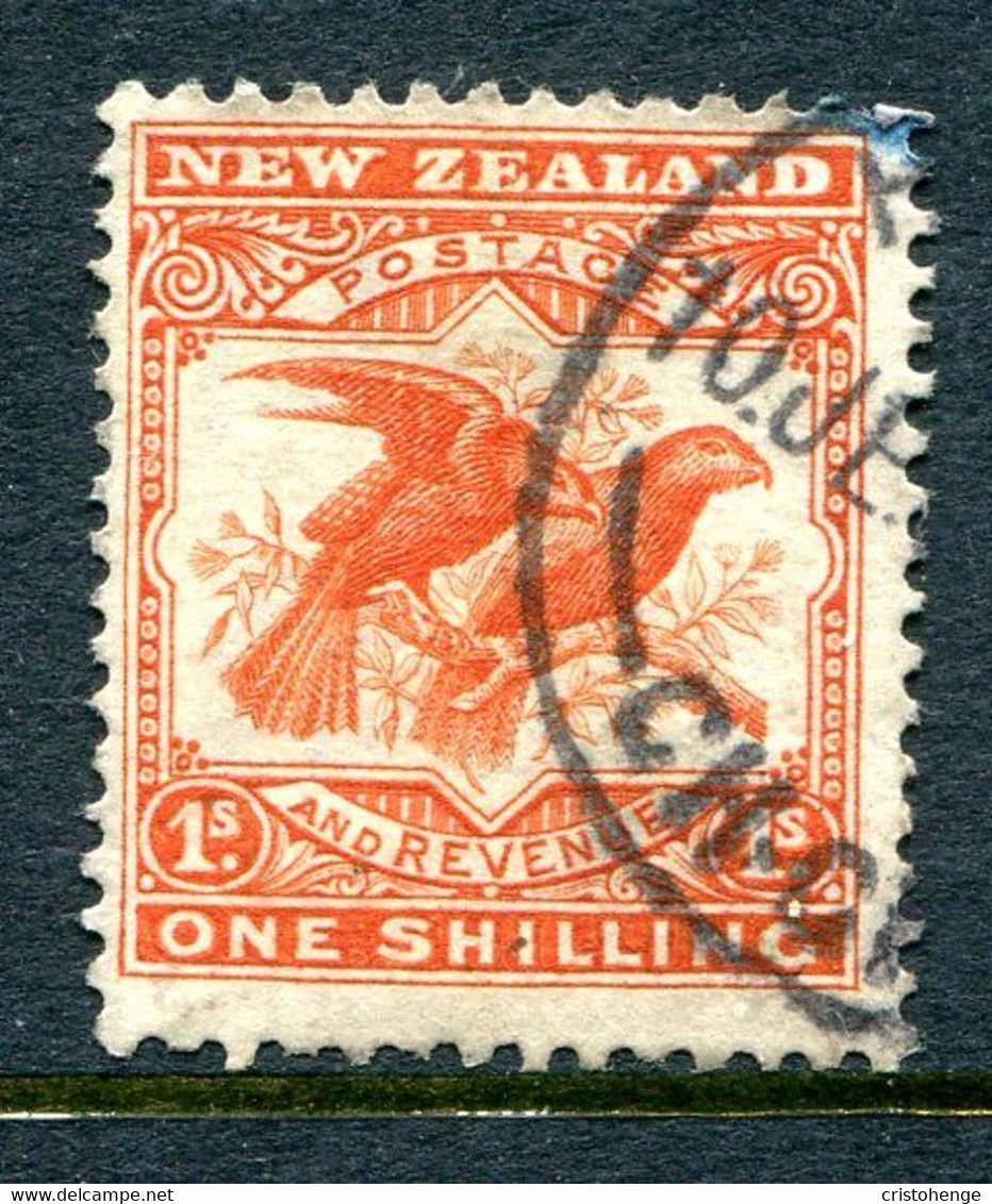 New Zealand 1907-08 Redrawn Pictorials - P.14 X 15 - 1/- Kea & Kaka Used (SG 385) - Used Stamps
