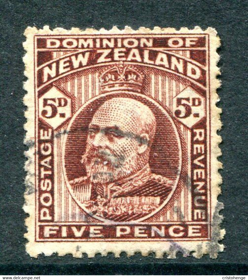 New Zealand 1909-16 King Edward VII - P.14 X 14½ - 5d Brown Used (SG 391) - Used Stamps