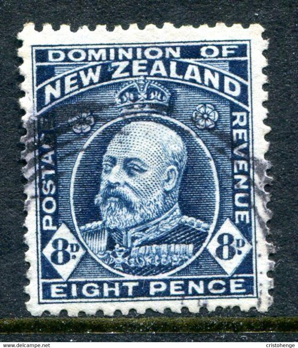 New Zealand 1909-16 King Edward VII - P.14 X 14½ - 8d Indigo-blue Used (SG 393) - Usados