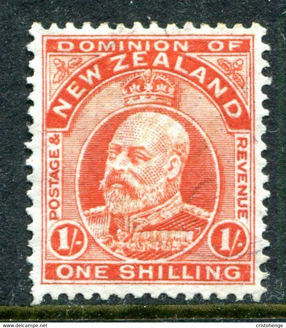 New Zealand 1909-16 King Edward VII - P.14 X 14½ - 1/- Vermilion Used (SG 394) - Usados