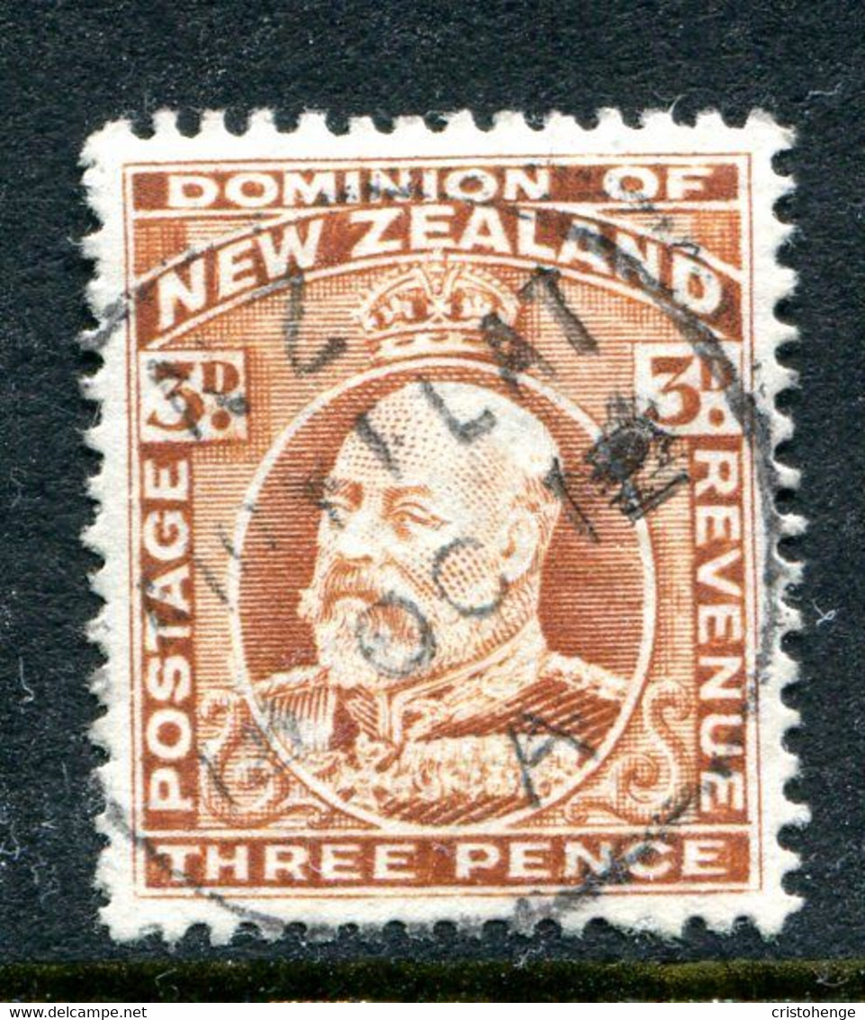 New Zealand 1909-16 King Edward VII - P.14 - 3d Chestnut Used (SG 395) - Usados