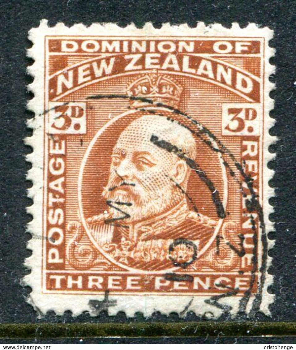 New Zealand 1909-16 King Edward VII - P.14 - 3d Chestnut Used (SG 395) - Used Stamps