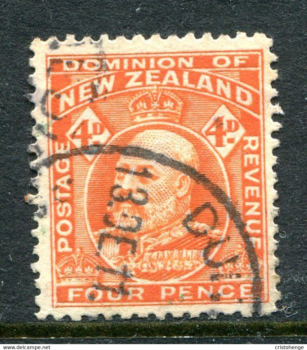 New Zealand 1909-16 King Edward VII - P.14 - 4d Orange Used (SG 396) - Oblitérés