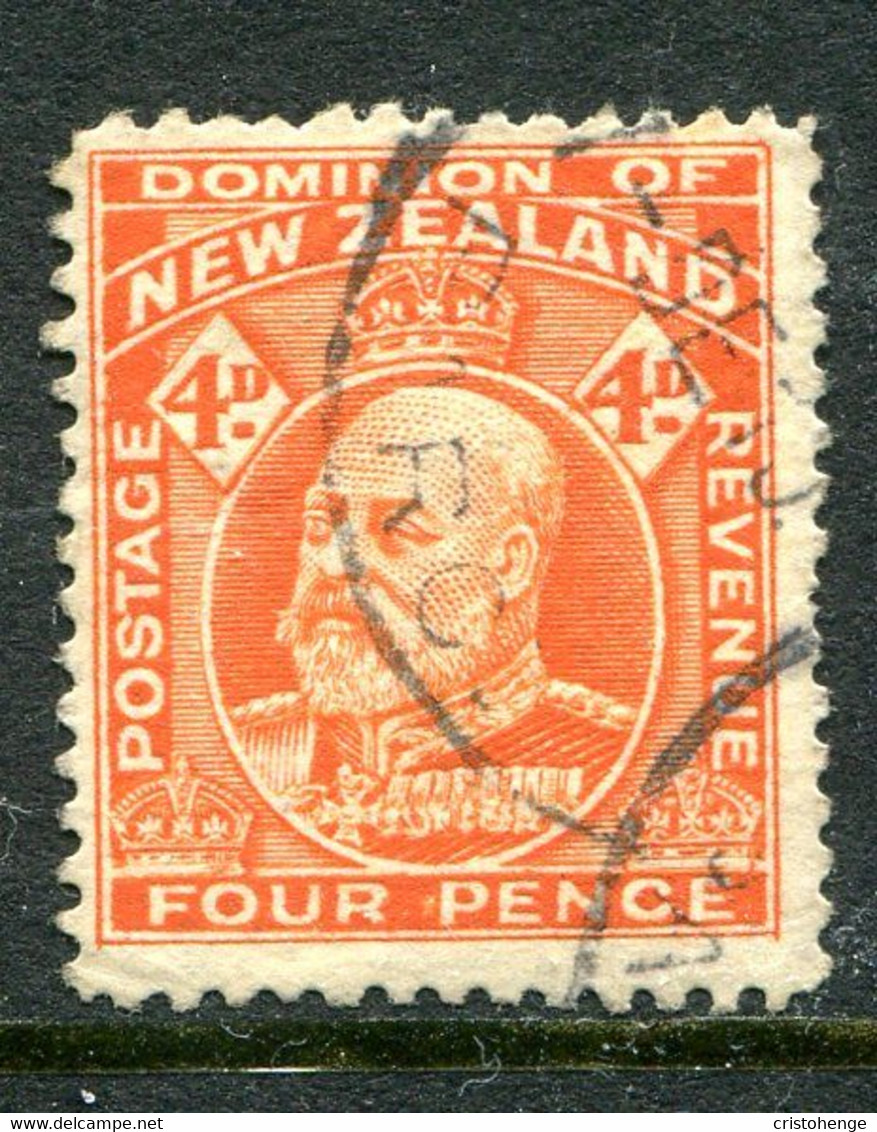 New Zealand 1909-16 King Edward VII - P.14 - 4d Orange Used (SG 396) - Gebraucht