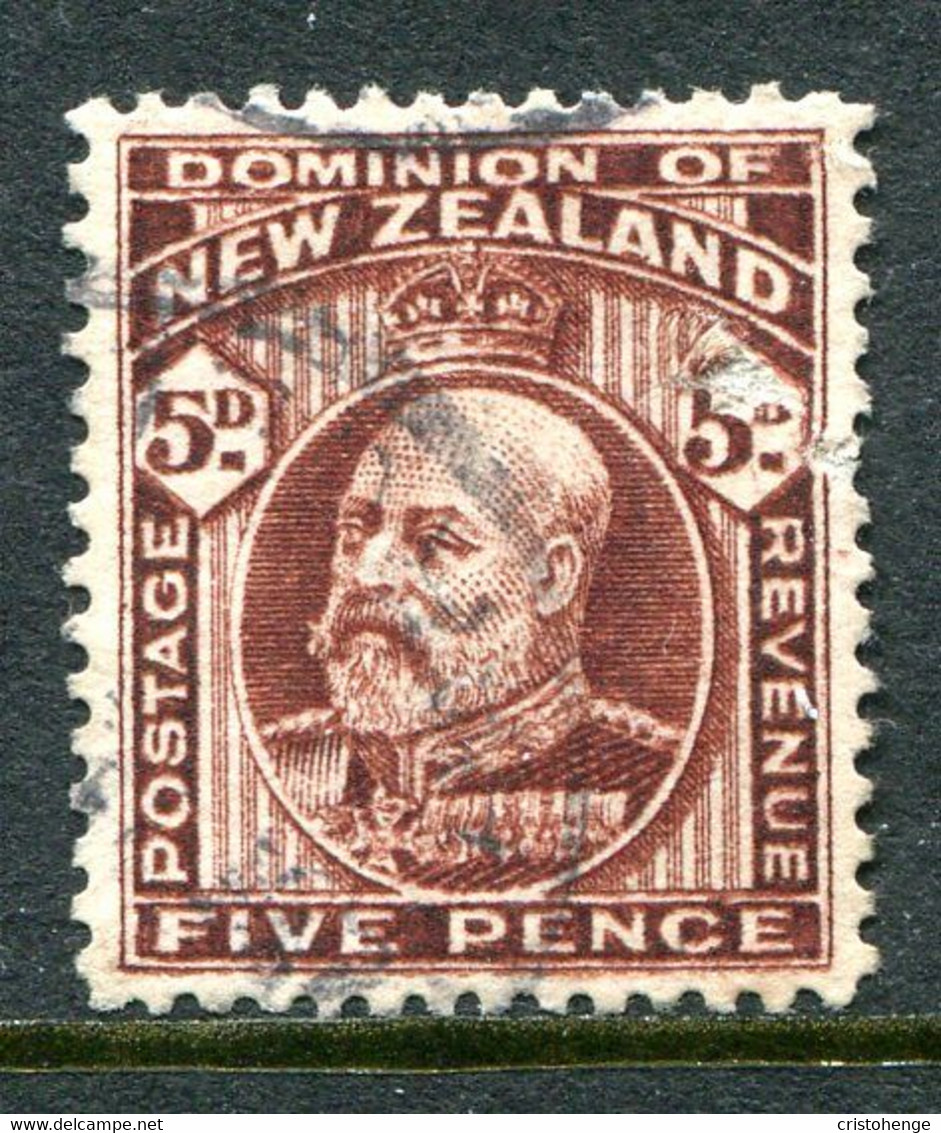 New Zealand 1909-16 King Edward VII - P.14 - 5d Brown Used (SG 397) - Gebraucht