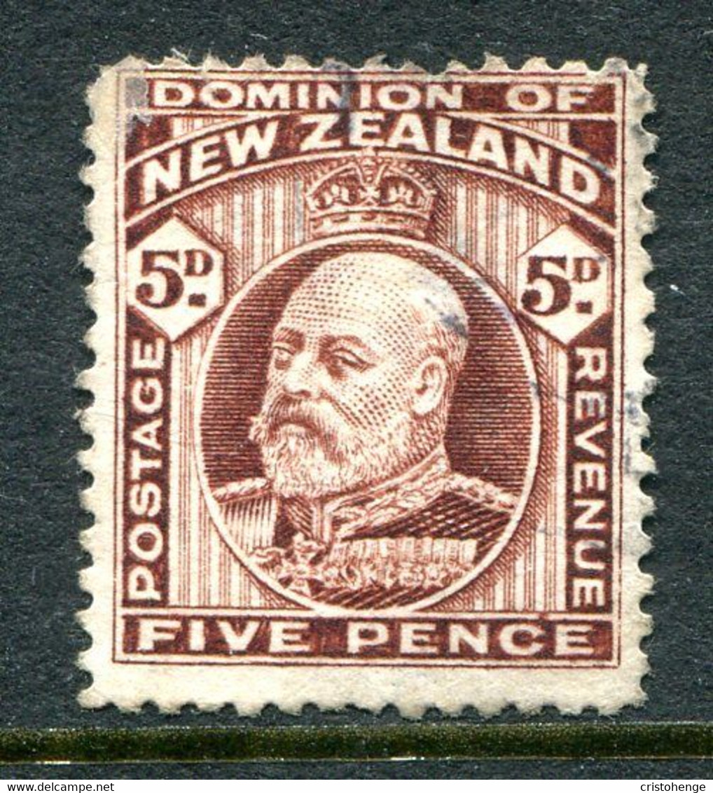 New Zealand 1909-16 King Edward VII - P.14 - 5d Brown Used (SG 397) - Oblitérés