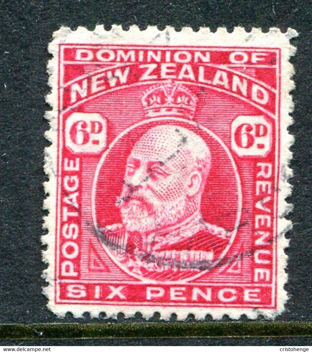 New Zealand 1909-16 King Edward VII - P.14 - 6d Carmine Used (SG 398) - Usados