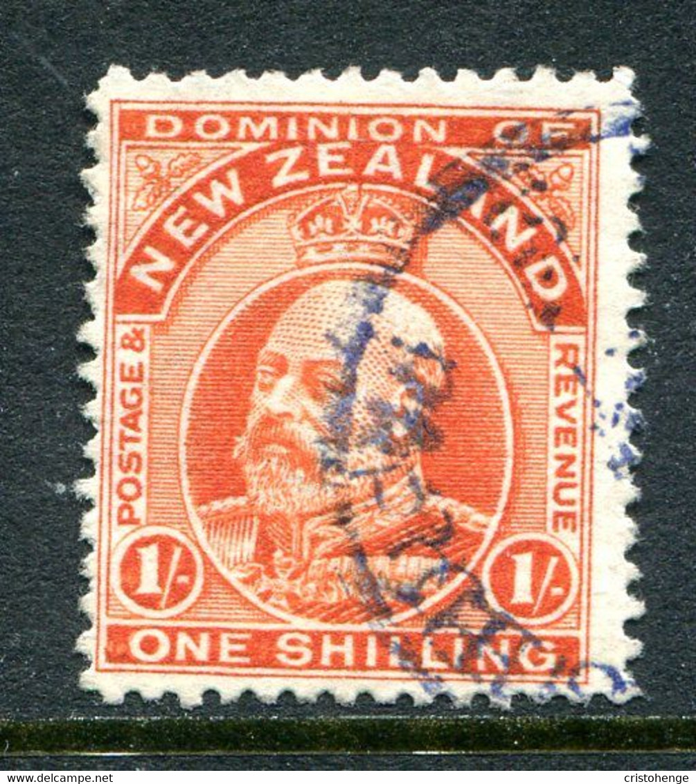 New Zealand 1909-16 King Edward VII - P.14 - 1/- Vermilion Used (SG 399) - Usati