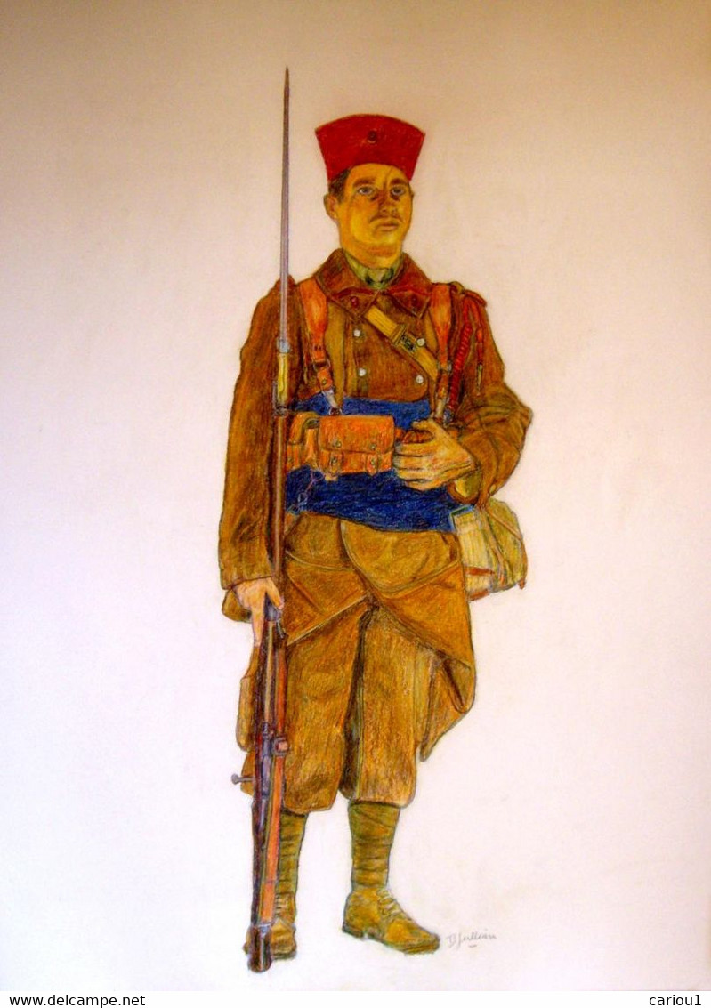 C1  DESSIN Couleurs JULLIAN - ZOUAVE 1940 Grand Format 50 X 65 Cm - Dessins