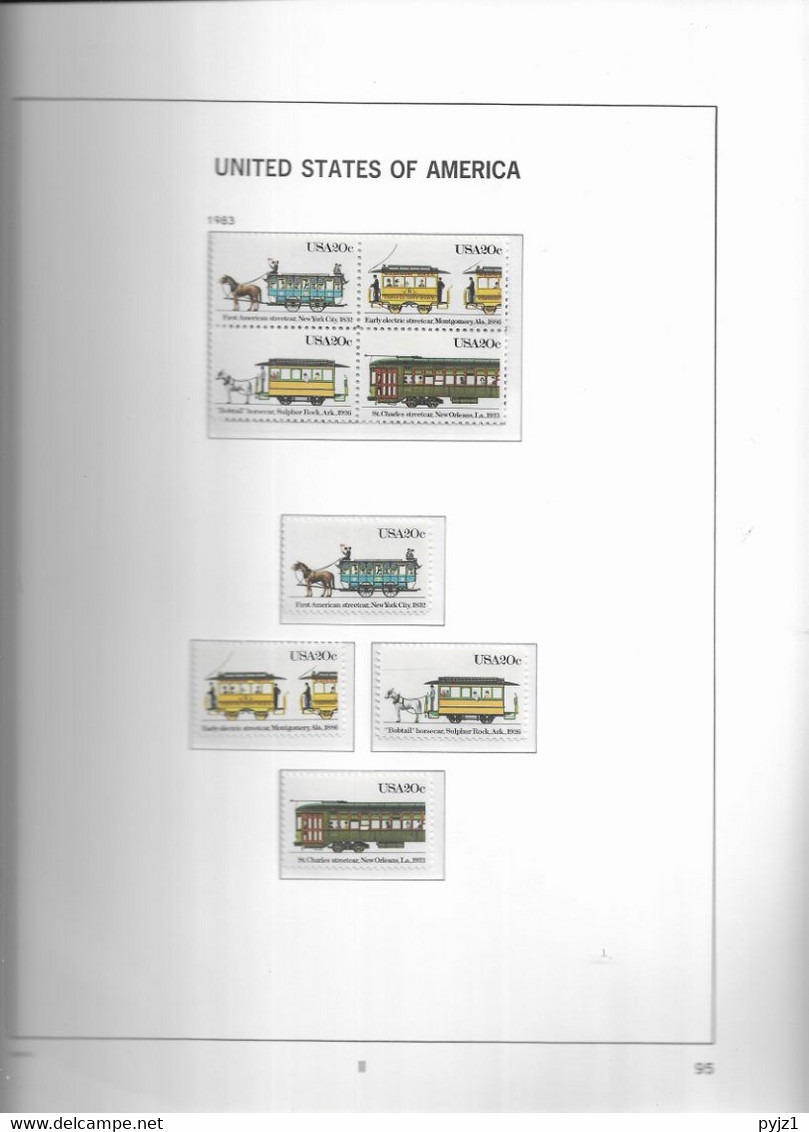1983 MNH USA  Year Complete According To DAVO Album, Postfris** - Full Years
