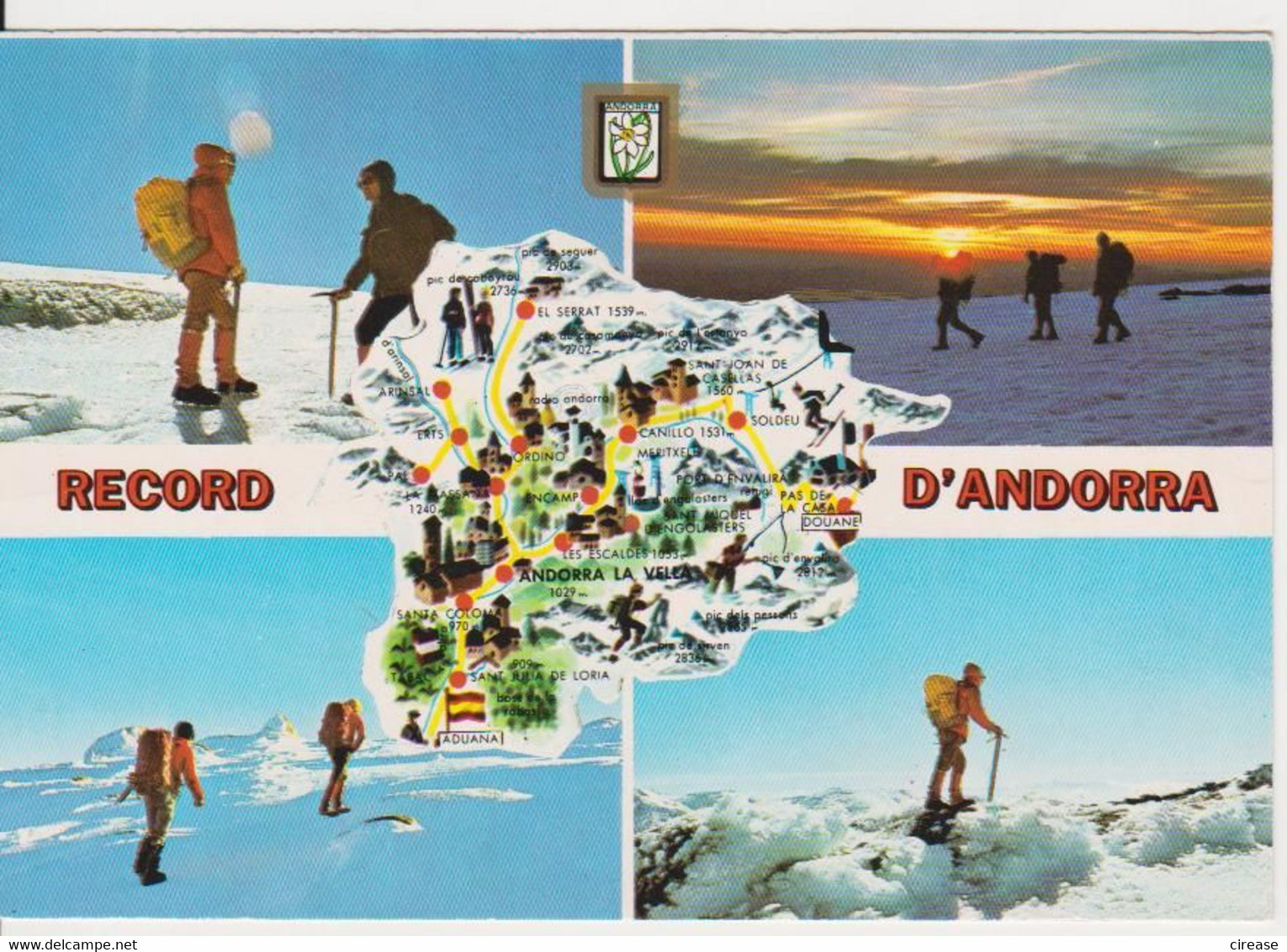 VALLS D  ANDORRA, MAP, POSTCARD UNUSED - Andorra