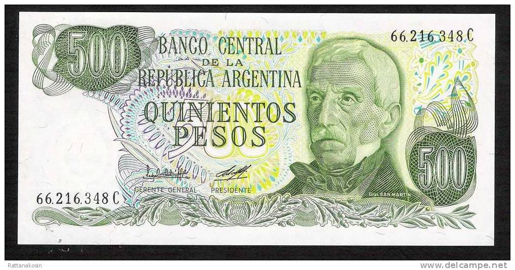 ARGENTINA  P303b 500 PESOS 1977 Sign.Lopez-Diz UNC. - Argentina