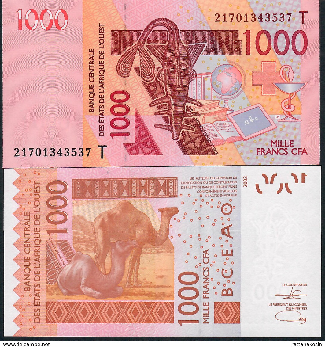 W.A.S. TOGO P815Tu 1000 FRANCS (20)21 2021 Signature 45 UNC. - États D'Afrique De L'Ouest