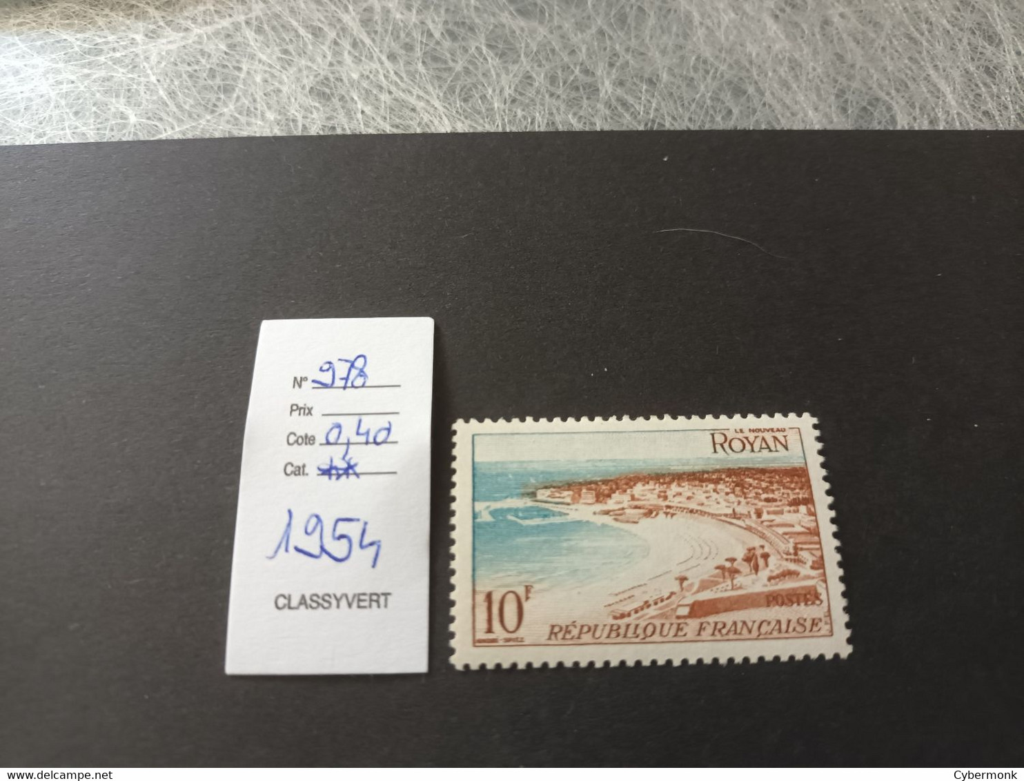Timbre France - 1954 ** Neuf N° 978 : Série Touristique Royan10f Brun-rouge Et Bleu Clair - Unused Stamps